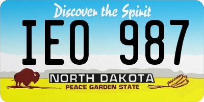 ND license plate IEO987