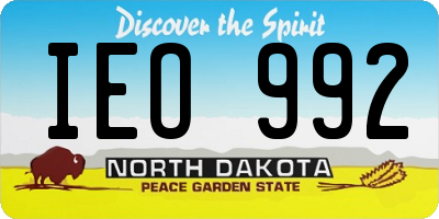 ND license plate IEO992