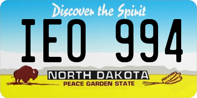 ND license plate IEO994