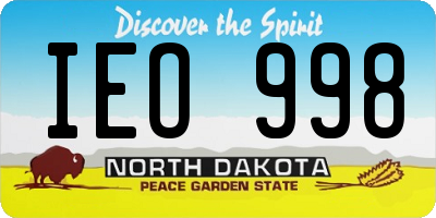 ND license plate IEO998