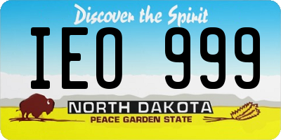 ND license plate IEO999