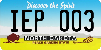ND license plate IEP003