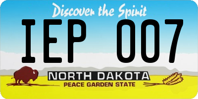 ND license plate IEP007