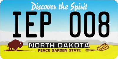 ND license plate IEP008