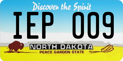 ND license plate IEP009