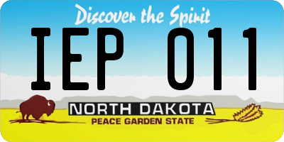 ND license plate IEP011