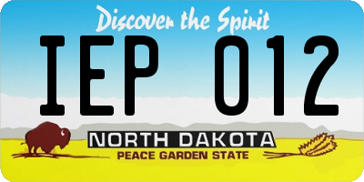 ND license plate IEP012