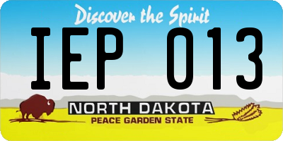 ND license plate IEP013