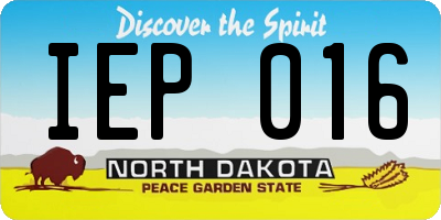 ND license plate IEP016