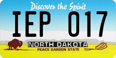 ND license plate IEP017