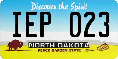 ND license plate IEP023