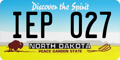 ND license plate IEP027