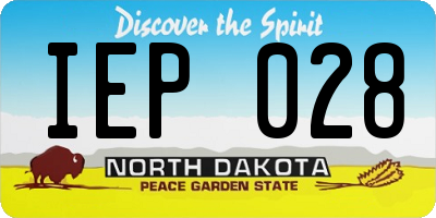 ND license plate IEP028