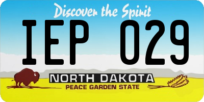 ND license plate IEP029