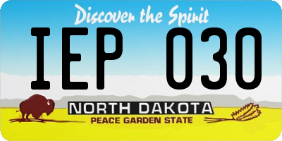 ND license plate IEP030