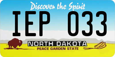 ND license plate IEP033