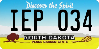 ND license plate IEP034