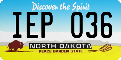 ND license plate IEP036