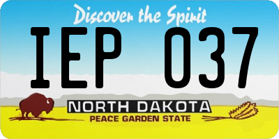 ND license plate IEP037