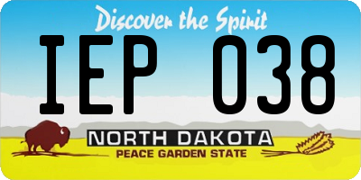 ND license plate IEP038