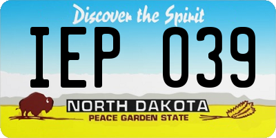ND license plate IEP039