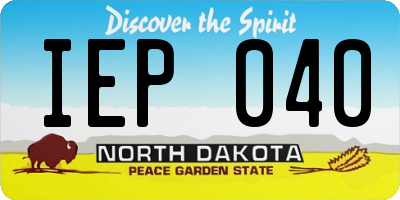 ND license plate IEP040