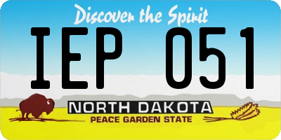 ND license plate IEP051