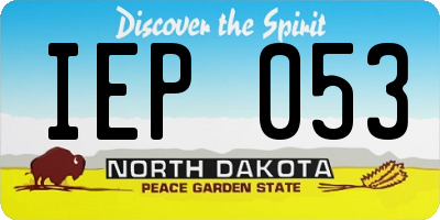 ND license plate IEP053