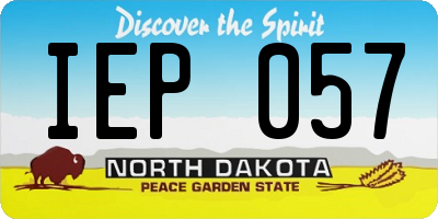 ND license plate IEP057