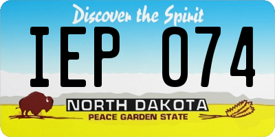 ND license plate IEP074