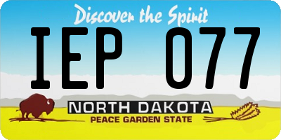 ND license plate IEP077