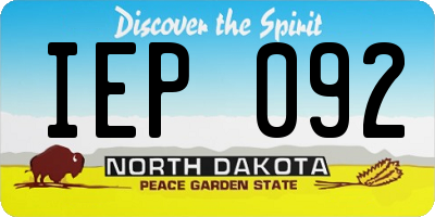ND license plate IEP092