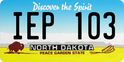 ND license plate IEP103