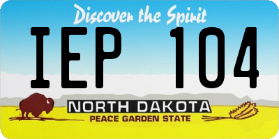 ND license plate IEP104