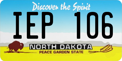 ND license plate IEP106
