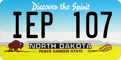ND license plate IEP107