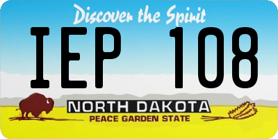 ND license plate IEP108