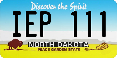 ND license plate IEP111