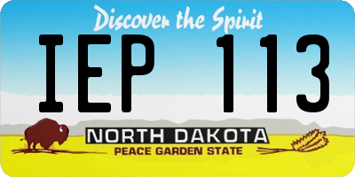 ND license plate IEP113