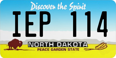 ND license plate IEP114
