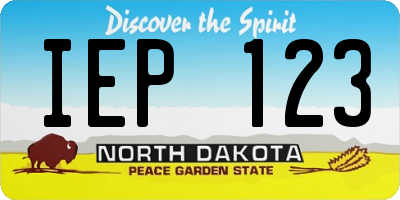 ND license plate IEP123