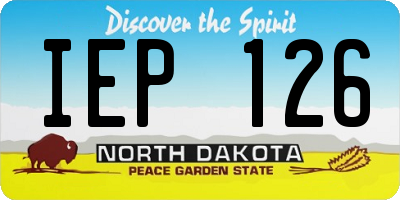 ND license plate IEP126