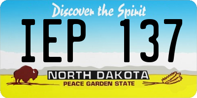 ND license plate IEP137