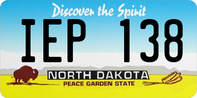 ND license plate IEP138