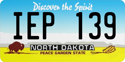 ND license plate IEP139