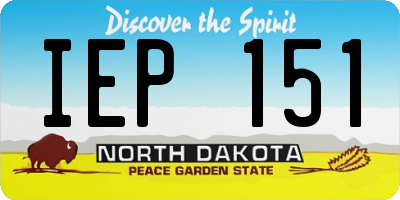 ND license plate IEP151