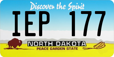 ND license plate IEP177
