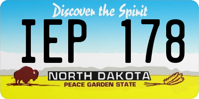 ND license plate IEP178