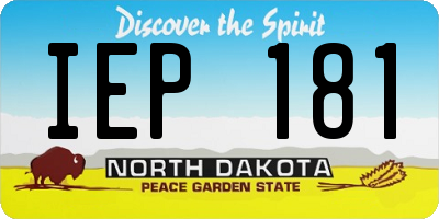 ND license plate IEP181