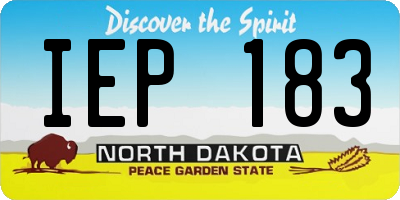 ND license plate IEP183